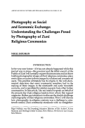 Cover page: Photography as Social and Economic Exchange: Understanding the Challenges Posed by Photography of Zuni Religious Ceremonies