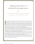 Cover page: 'Taking in the waters' at LaDuke Hot Springs Resort: Early 20th century medical tourism in Montana