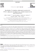 Cover page: Interleukin‐15 stimulates adiponectin secretion by 3T3‐L1 adipocytes: Evidence for a skeletal muscle‐to‐fat signaling pathway