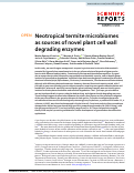 Cover page: Neotropical termite microbiomes as sources of novel plant cell wall degrading enzymes