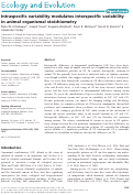 Cover page: Intraspecific variability modulates interspecific variability in animal organismal stoichiometry