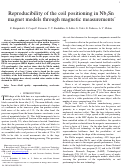 Cover page: Reproducibility of the coil positioning in Nb3Sn magnet models through magnetic measurements.