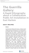 Cover page: The Guerrilla Gallery: A Rapid Ethnography about a Collaborative Public Art Installation in East Harlem